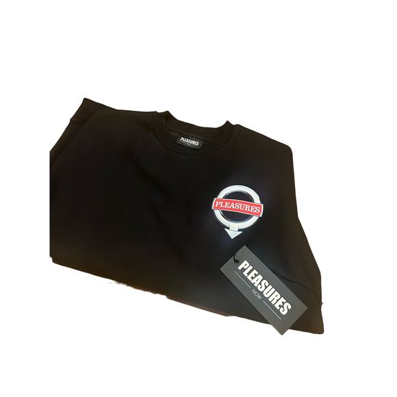 NWT Pleasures Language Moto Sweatshirt. Black Size Small. - Picture 2 of 3